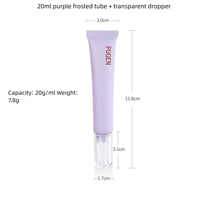 Tube cosmétique en plastique vide de 20 ml pour crème contour des yeux, masque facial, gel anti-acné, avec bouchon à vis, couleurs rose, blanc, jaune, vert, violet, personnalisable avec logo