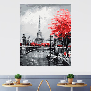 DIY <span class=keywords><strong>Peinture</strong></span> à l'huile Tour Bâtiment Image Peint à la main Artisanat de Noël <span class=keywords><strong>pour</strong></span> Adultes Peintures par Numéro Kits <span class=keywords><strong>Sur</strong></span> <span class=keywords><strong>Toile</strong></span> Décor À La Maison - Product Image 3