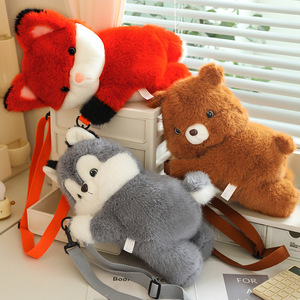 Factory Price Cute Animal Crossbody Shoulder <strong>Bag</strong> Super Soft Plush Toy Custom Backpack Hanging Fox Dog <strong>Panda</strong> - Product Image 3