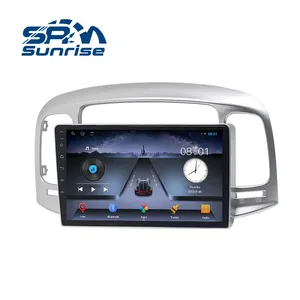 现代口音verna solaris汽车收音机带全球定位系统导航触摸屏汽车全球定位系统dvd安卓汽车dvd播放器
