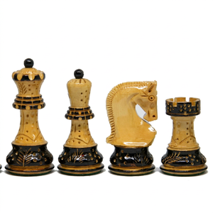 Staunton Chess Set for Children <b>Outdoor</b> Burnt Zebra Wooden Pieces <b>Plastic</b> <b>Table</b> Acrylic Board Marble Cardboard Box Pack - Product Image 1