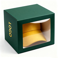Boîte à chapeaux personnalisée avec impression de logo, boîte cadeau pliable en carton ondulé avec fenêtre transparente pour casquettes de baseball, Guangdong