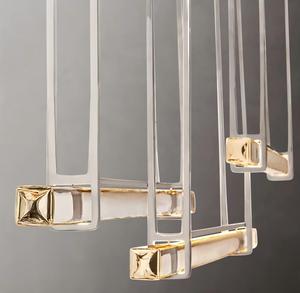 Lámpara de Araña Lineal Triple de Cristal K9 de Lujo <span class=keywords><strong>para</strong></span> Comedor, Cocina, Restaurante Posmoderno Minimalista, Salón de Banquetes <span class=keywords><strong>para</strong></span> Bodas - Product Image 3