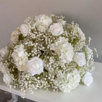 Boule de fleurs en soie blanche moderne de 70 cm, de haute qualité, marque FYN, pour la décoration de restaurants et de cafés, durable, faible entretien, accent floral