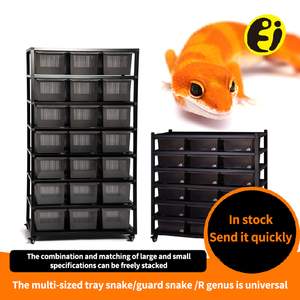 Terrario Rimovibile in Lega di Alluminio per <span class=keywords><strong>Geco</strong></span> <span class=keywords><strong>Leopardino</strong></span>, Recinto per Rettili a Coda Grassa, Gabbia Ecologica Nera - Product Image 2