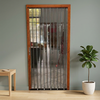 Porte coulissante pliante rétractable en acrylique transparent avec cadre en aluminium et PVC, isolation thermique, pour cuisine extérieure, escalier, salon