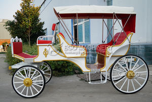 Calèche de Mariage Rétro Style Européen, Voiture Panoramique Ouverte pour 6 Passagers, Calèche Touristique à Chevaux à Vendre - Product Image 6