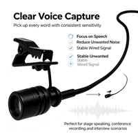 Microphone Lavalier Unidirectionnel 8mm avec Clip pour Enregistrement Vidéo de Conférence Équipement Audio Professionnel