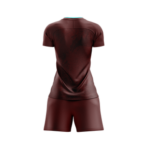 เสื้อฟุตบอลผู้หญิงทรงสลิมฟิต Healy Retro Trendy ผ้าโพลีเอสเตอร์ 100% ระบายอากาศได้ดี คอวี ลายพิมพ์แบบ Sublimation ชุดกีฬา - Product Image 3