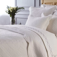 Ensemble de housse de couette de luxe blanche brodée 100% coton, moderne et personnalisée, 3 pièces, ensemble de literie d'hôtel, ensembles de couettes design