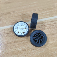 Jouet robot voiture intelligent DIY, jantes en plastique 2,5*45 mm avec pneus en caoutchouc souple pour accessoire de jouet éducatif STEM