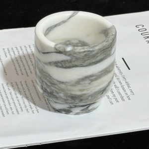 STONEKOCC Porte-bougie chauffe-plat en marbre naturel fait main, écologique, pour décoration de Noël, centres de table de mariage et décoration intérieure - Product Image 6