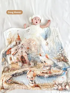 Wholesale 105*105cm Pure Cotton <b>Baby</b> Bath Towel and Blanket Breathable Newborn Swaddle <b>Gift</b> <b>Box</b> Kids' Bedding - Product Image 4