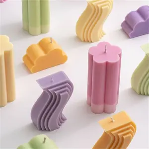 3D Geometric Line Silicone Molds for Candle Making Minimalist Art Line Form for Gypsum Ladder Resin Coasting Moulds