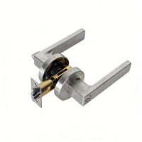 Manijas de Puerta de Acero Inoxidable Estilo Americano para Dormitorio, Manija de Puerta de Lujo con Cerradura y Llave