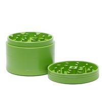 Moulin à café vert 63MM en alliage d'aluminium à 4 couches avec revêtement céramique, lavable, style européen minimaliste pour accessoire 6102G
