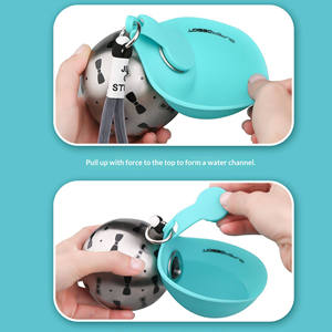 Nouvelle gourde pour animaux de compagnie en acier inoxydable Petop, bouteille d'eau portable pour chien <span class=keywords><strong>avec</strong></span> bol pliable, accessoires de promenade en plein air pour les voyages - Product Image 3