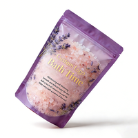 Sachet Doypack alimentaire avec fermeture éclair refermable, logo personnalisé, transparent mat, emballage anti-humidité pour sachet de sel de bain de 1 kg
