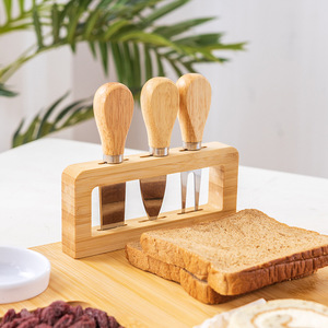 Bamboo and wood cheese board set with <b>drawers</b>, cheese pizza board, bread and pastry plate, wooden cutting board, round cutting - Product Image 3