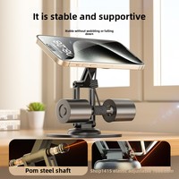 Support de téléphone portable pliable en alliage d'aluminium magnétique rotatif à 360°, hauteur réglable, design portable pour bureau