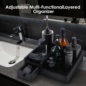 Organisateur de Cologne en Bois Noir pour Hommes, Grande Capacité, avec Tiroir, Décoration de Chambre Masculine, Support de Rangement pour Salle de Bain - Product Image 2