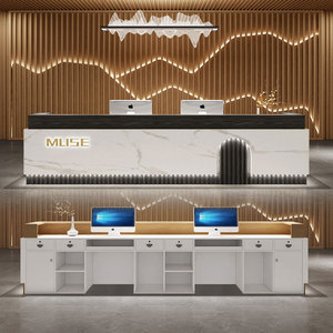 Meubles de bureau haut de gamme B1 en fibre de verre, écologiques, résistants aux UV, bureau de réception moderne blanc pour hôtels, gymnases, écoles, hôpitaux - Product Image 5