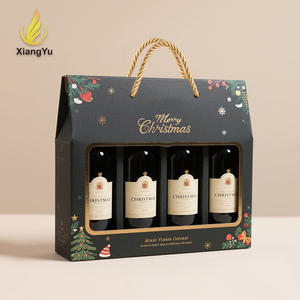 Nouveau design d'usine de carton rigide de luxe personnalisé avec logo en relief boîte-cadeau de Noël pour whisky vin alcool emballage pour bouteille de vin - Product Image 2