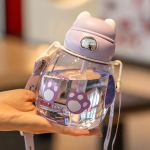 Nouvelle <span class=keywords><strong>tasse</strong></span> d'été pour <span class=keywords><strong>bébé</strong></span> avec paille à ventouse en PC, résistante aux chutes, portable, spéciale pour la maternelle et l'école, motif ours mignon pour enfants - Product Image 3