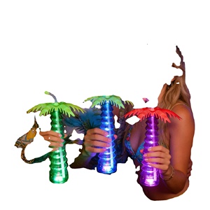 PET 16oz 450ml <b>LED</b> Coconut Tree Straw Drink <b>Bottle</b> Lamp Cute Outdoor Party Cup for Tropical or Beach Themed Beach, Swimming Pool - Product Image 3
