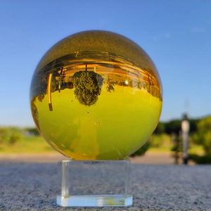 Bolas <span class=keywords><strong>de</strong></span> cristal decorativas amarillas producidas en fábrica <span class=keywords><strong>Esferas</strong></span> <span class=keywords><strong>de</strong></span> cristal coloreadas <span class=keywords><strong>para</strong></span> decoración <span class=keywords><strong>de</strong></span> interiores - Product Image 2