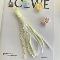 Cordon en nylon tressé fait main 23x4x1cm, lanière de sac en dentelle de lys tissée à la main, porte-clés, pendentif en dentelle DIY, accessoire de bijouterie pour sac