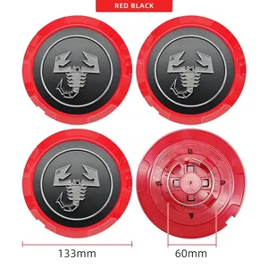 4 Pezzi Coprimozzo Auto 133mm con Emblema per <span class=keywords><strong>Fiat</strong></span> Abarth 500 Tipo FR <span class=keywords><strong>Panda</strong></span> Argo Freemont Viaggio Bravo Punto Doblo Pulse Stilo - Product Image 5