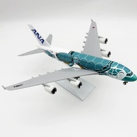 Modèle d'avion A380 Ana vert de 30 cm en résine et alliage métallique pour collectionneurs