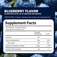 Gummies de créatine monohydrate sans sucre saveur myrtille pour le soutien de la musculation et l'entraînement – Marque privée OEM/ODM