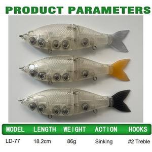 Señuelos Transparentes de 182 mm para <span class=keywords><strong>Trucha</strong></span>, Hundimiento Lento, Deslizamiento Suave, Sin Pintar, Señuelo Artificial Duro para Pesca en Ríos y Lagos - Product Image 3