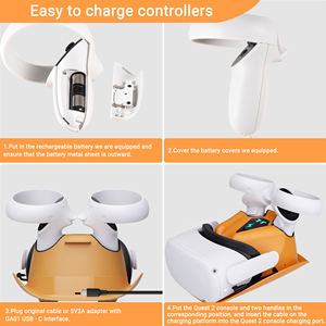 Oculus Quest 2 denetleyici montaj manyetik şarj standı için şarj standı 2 şarj edilebilir 1800mAh piller ile - Product Image 5