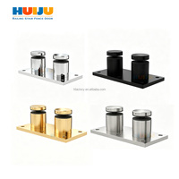 HJ 304 316 Edelstahl-Geländerhalterung, Seitenwandmontierte Glasklammer für Treppen, Rahmenloses Gehärtetes Glas-Clip-System für Geländer