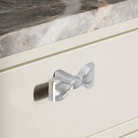Kenop Kabinet Kupu-kupu Modern Warna Tembaga Plastik ABS Pegangan Bergerigi Tahan Lama untuk Kamar Tidur Kamar Mandi Dapur Lemari Pakaian Meja Rias
