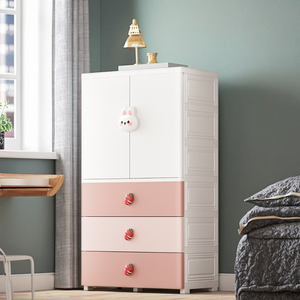 Gute Qualität Baby Lagerung Schubladen schrank mit Rädern Kinder Pink <span class=keywords><strong>Cartoon</strong></span> Lager regal Schubladen Kleider schrank für Schlafzimmer Kleidung - Product Image 4