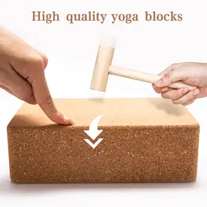 Benutzer definierter Druck Handelsmarke Yoga Brick Series Set Kork Yoga Blöcke natürlicher Kork Schaum Yoga Blöcke Kork Hersteller