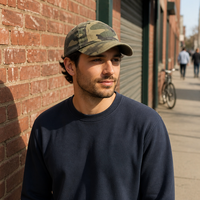 Casquette de baseball vintage en coton lavé, motif camouflage Dobby, respirante, imperméable, style Dad Hat, avec boucle métallique réglable, pour activités sportives en extérieur