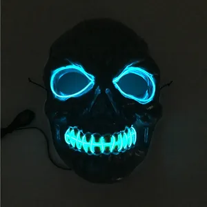 Máscara de zombi brillante con LED Scary Devil Halloween <span class=keywords><strong>Killer</strong></span> Cosplay para casa embrujada PVC plástico para fiesta y Carnaval - Product Image 3