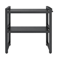 Étagère télescopique pour four à micro-ondes à 2 niveaux, extensible, en acier au carbone, étagère de rangement pour comptoir de cuisine, noire, vente en gros