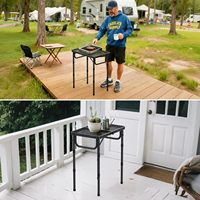 Table de cuisson pliante pour le camping |   3 hauteurs réglables |   Table en aluminium légère et portable, résistante à la chaleur