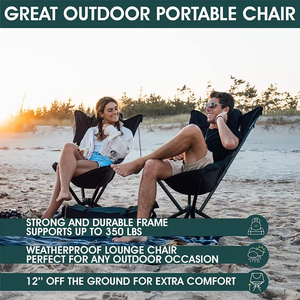 Diseño Moderno Respaldo Alto 360 °   Silla Plegable Giratoria de Aluminio para Exteriores, Silla de Camping - Product Image 6