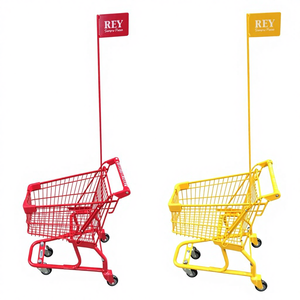 MOQ 50 PCS 34L 아메리칸 스타일 키즈 쇼핑 카트 어린이 사이즈 키디 카트 미국 스타일 쇼핑 트롤리 - Product Image 1