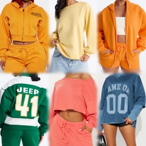 Women's Adult Autumn Casual Knitted Polyester/Cotton Sweatshirt Pullover Loose Fit Free Soft Warm Solid Color <b>Tops</b> Bulk Mix - Product Image 5
