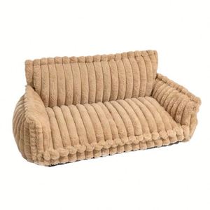 Dog & <b>Cat</b> Bed Cave All-Season Warm <b>Plush</b> Striped Modern Rectangle Eco-Friendly Washable Anti-Slip Fashion Classic Pet Beds - Product Image 6