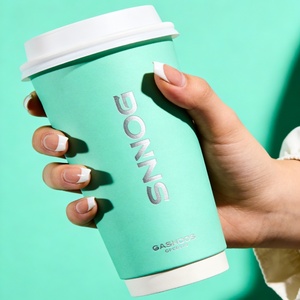 Gobelets en papier personnalisés imprimés en flexographie, 12 oz, double paroi isolée, avec encre de qualité alimentaire pour boissons chaudes, vente en gros pour cafés. - Product Image 3