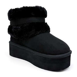 Bottes d'hiver thermiques pour femmes, semelle plateforme personnalisée, chaudes, confortables, antidérapantes, doublure en fourrure, mi-hautes - Product Image 4